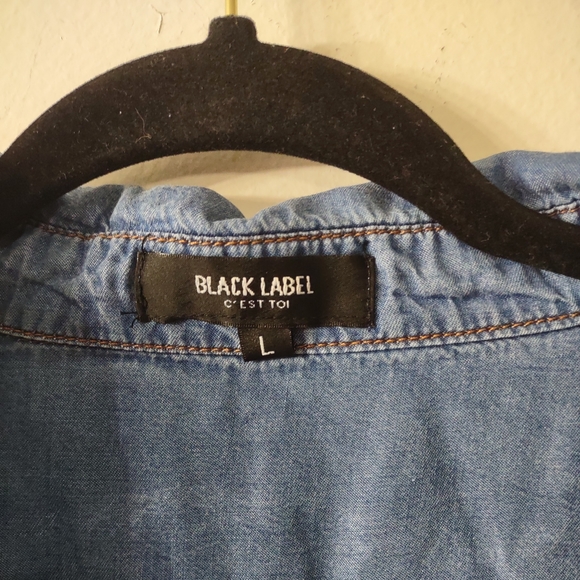 Black Label C'est Toi Tencel Denim Romper, Size Large - Picture 4 of 7